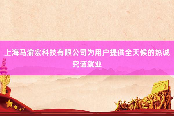 上海马渝宏科技有限公司为用户提供全天候的热诚究诘就业